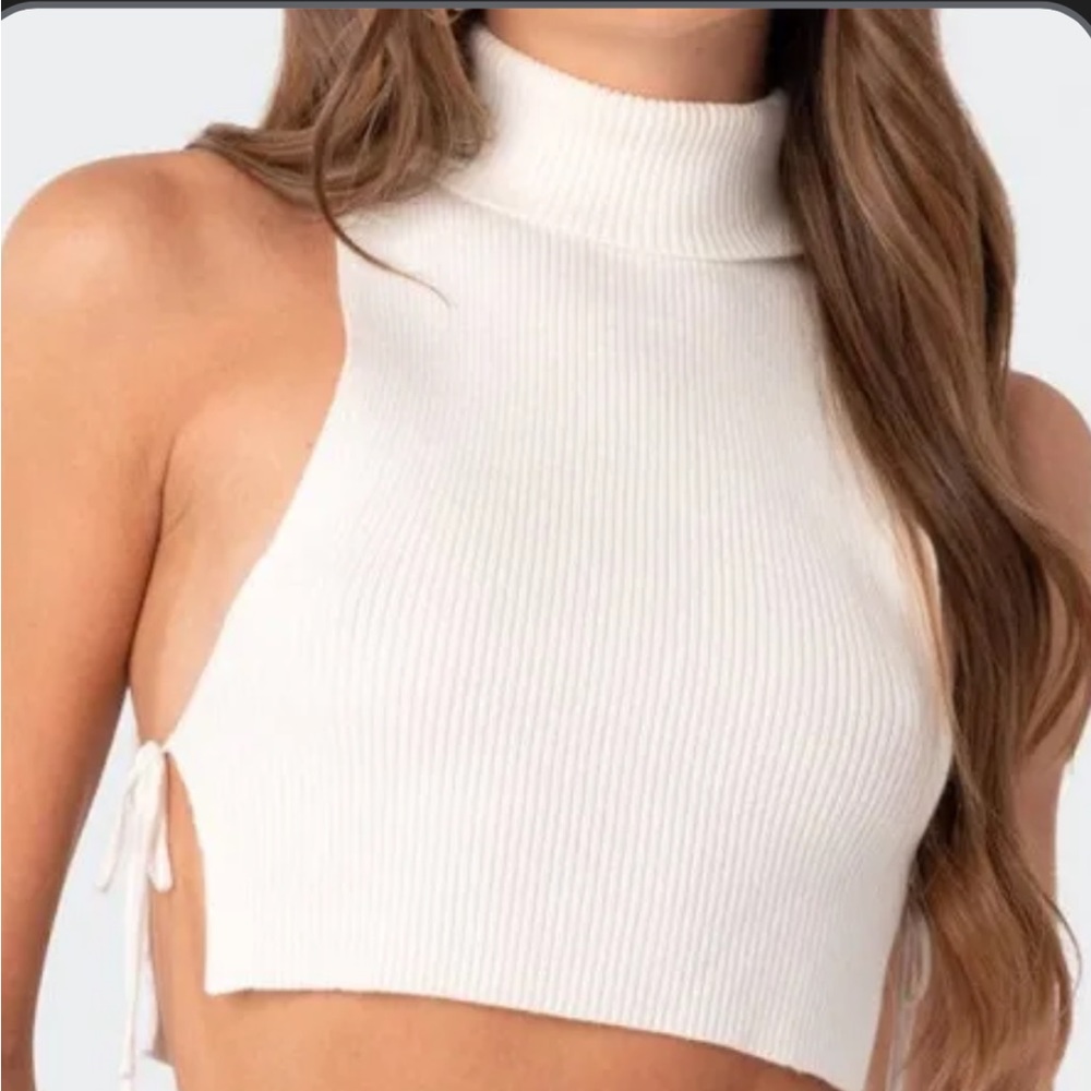 Knitted Side Lace-Up Top